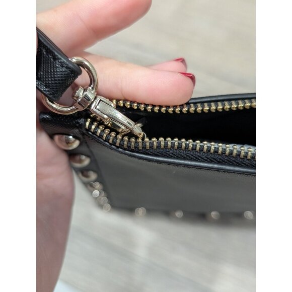 NEW White House Black Market Clutch Purse Handbag Black w Floral pattern Top Zip - Picture 12 of 16